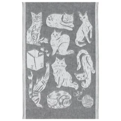 Lapuan Kankurit Kissanpäivät hand towel, white - dark grey