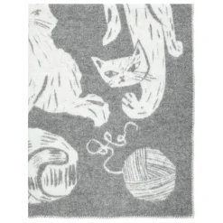Lapuan Kankurit Kissanpäivät blanket, grey - white