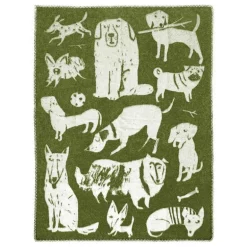 Lapuan Kankurit Koirapuisto blanket, 130 x 180 cm, olive - white