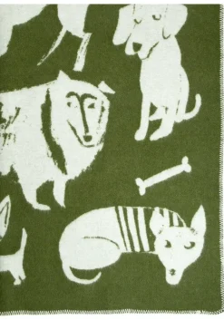 Lapuan Kankurit Koirapuisto blanket, 130 x 180 cm, olive - white