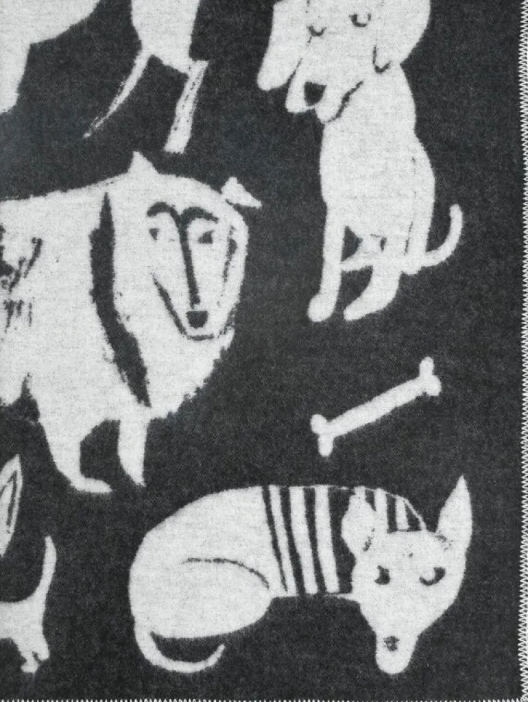 Lapuan Kankurit Koirapuisto blanket, 130 x 180 cm, black - white