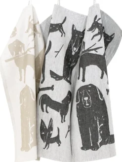 Lapuan Kankurit Koirapuisto tea towel, white - black