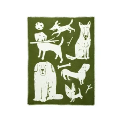 Lapuan Kankurit Koirapuisto blanket, 90 x 130 cm, olive - white