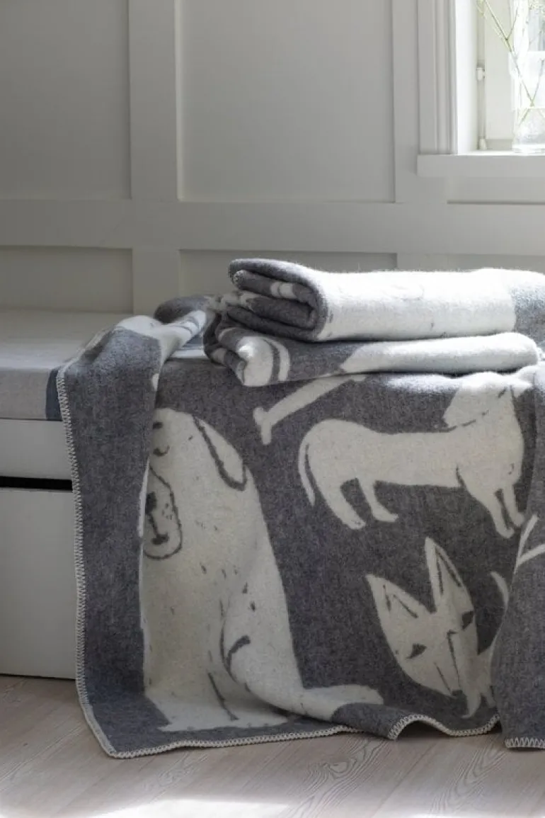 Lapuan Kankurit Koirapuisto blanket, 90 x 130 cm, grey - white