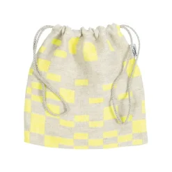Lapuan Kankurit Koodi ribbon bag, yellow - linen