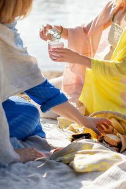 Lapuan Kankurit Koodi ribbon bag, yellow - linen