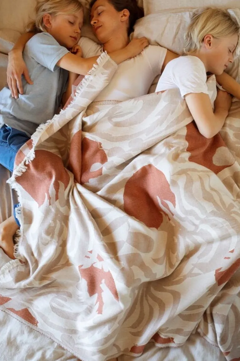 Lapuan Kankurit Kuutamo blanket, beige - cinnamon