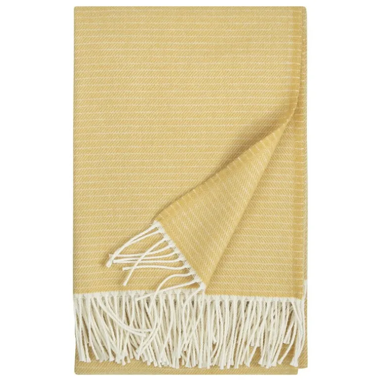Lapuan Kankurit Lepo blanket, 135 x 180 cm, white - ochre