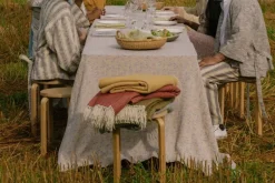 Lapuan Kankurit Lepo blanket, 135 x 180 cm, white - ochre