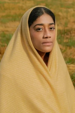 Lapuan Kankurit Lepo blanket, 135 x 180 cm, white - ochre