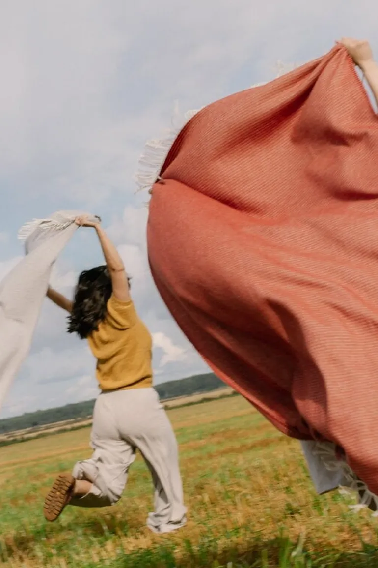 Lapuan Kankurit Lepo blanket, 135 x 180 cm, white - grey