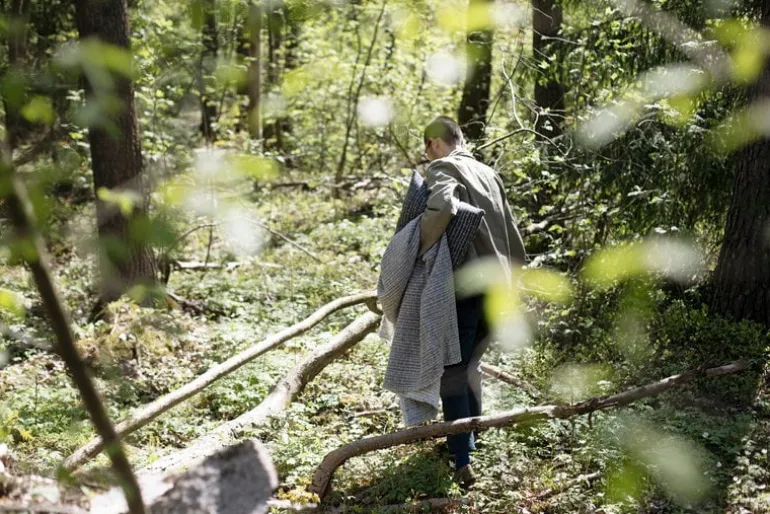 Lapuan Kankurit Metsä blanket, light grey