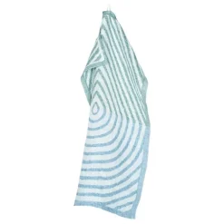 Lapuan Kankurit Metsälampi hand towel, white - green - rainy blue