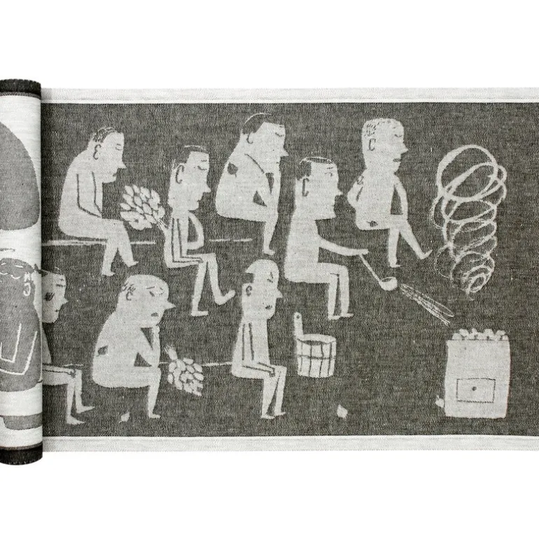 Lapuan Kankurit Miesten Sauna sauna cover, 46 x 150 cm, black - linen