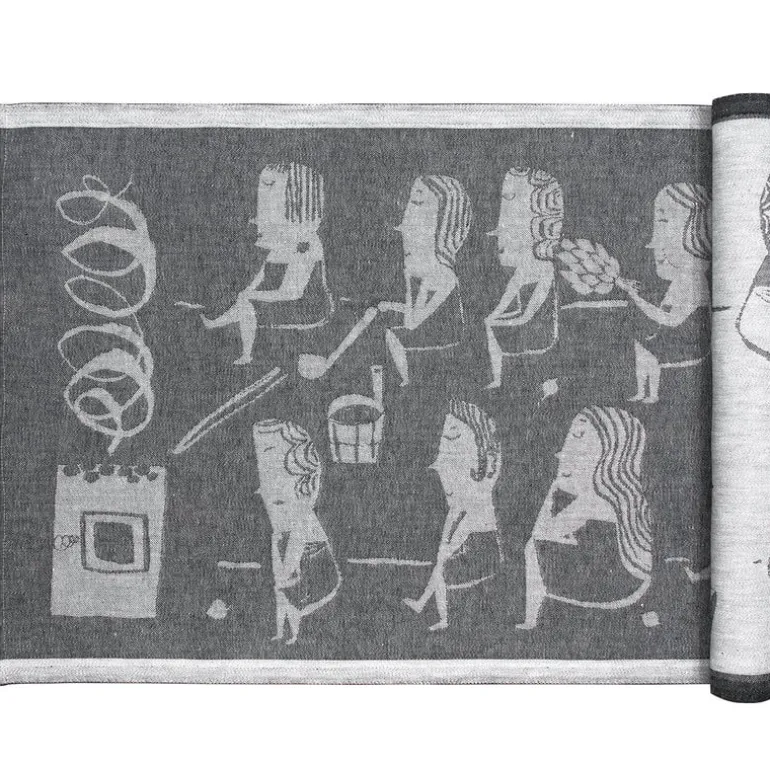 Lapuan Kankurit Naisten Sauna sauna cover, 46 x 60 cm, black - linen