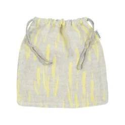 Lapuan Kankurit Osmankäämi ribbon bag, yellow - linen