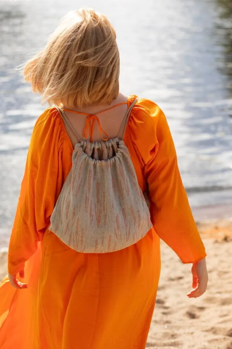 Lapuan Kankurit Osmankäämi drawstring bag, grey - cinnamon