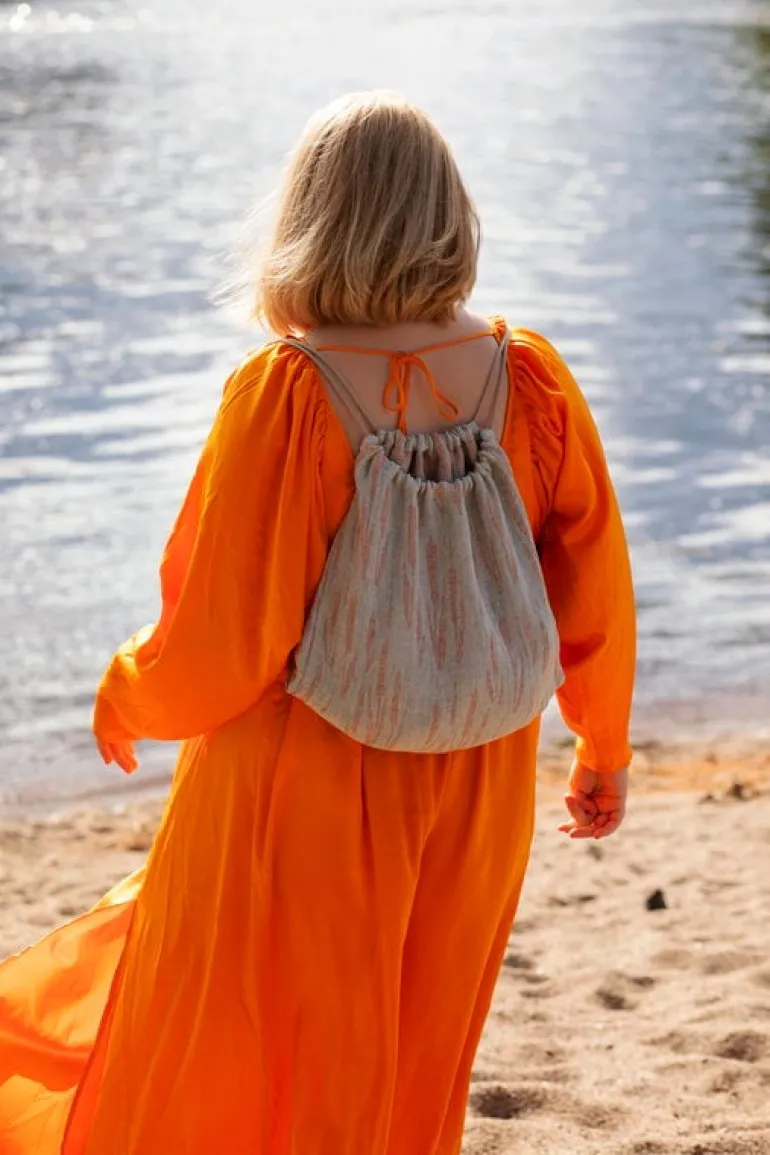 Lapuan Kankurit Osmankäämi drawstring bag, grey - cinnamon