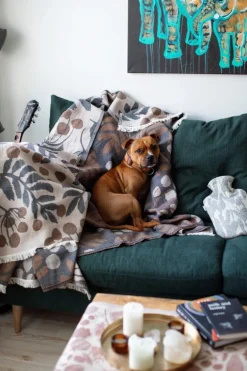 Lapuan Kankurit Pihapuu blanket, 135 x 180 cm, beige - brown - black