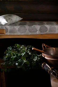 Lapuan Kankurit Sade sauna cover, 46 x 60 cm, white - grey