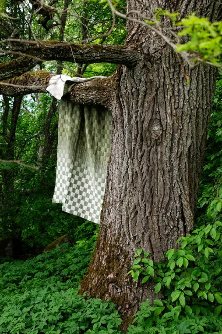 Lapuan Kankurit Shakki throw, beige - olive - white