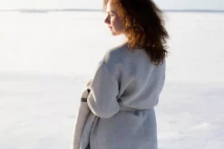 Lapuan Kankurit Terva bathrobe, white - linen