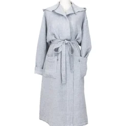 Lapuan Kankurit Terva bathrobe with hood, white - grey
