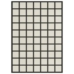 LAYERED Avenue Checked rug, black - white