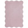 LAYERED Organic Scallop rug, pink lavender