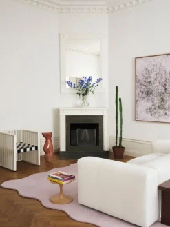 LAYERED Organic Scallop rug, pink lavender