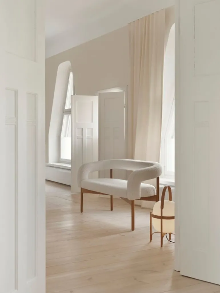 Lepo Product Wooden Boa Love 2-seat. sofa, oak - Kvadrat Sacho Elle 0200