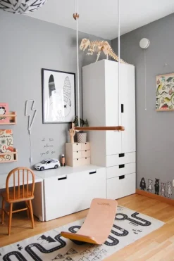 Lillagunga Bone trapeze, oak - black rope