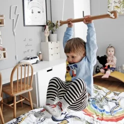 Lillagunga Bone trapeze, white - grey rope