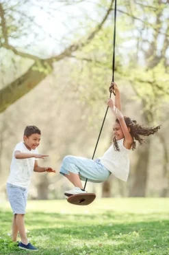 Lillagunga Disco Outdoor swing, walnut - black