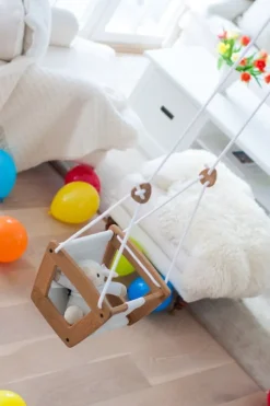 Lillagunga Lillagunga Toddler swing, oak - white seat and rope