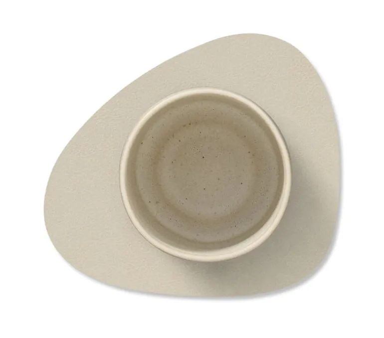 Lind DNA Curve glass mat, cream Serene leather