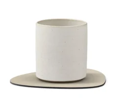 Lind DNA Curve glass mat, cream Serene leather