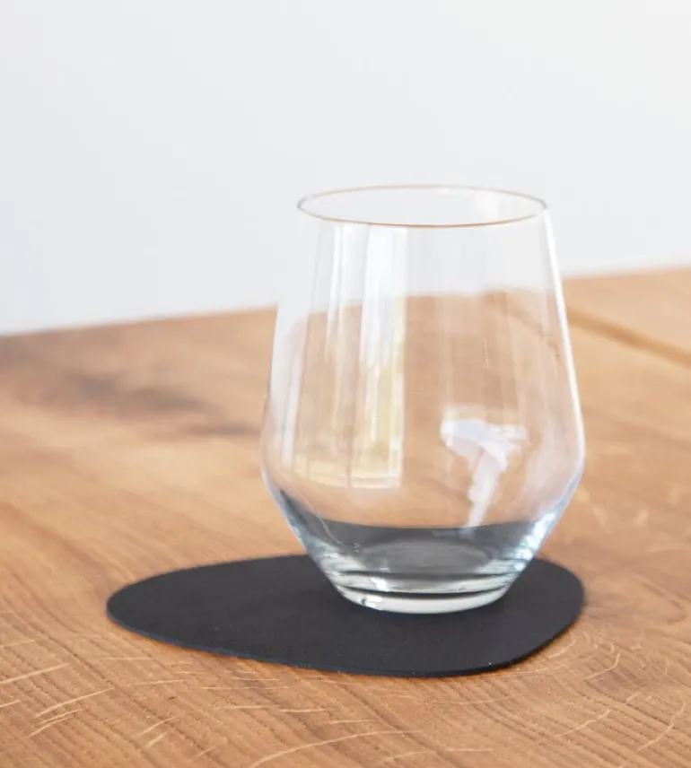 Lind DNA Curve glass mat, black Nupo leather