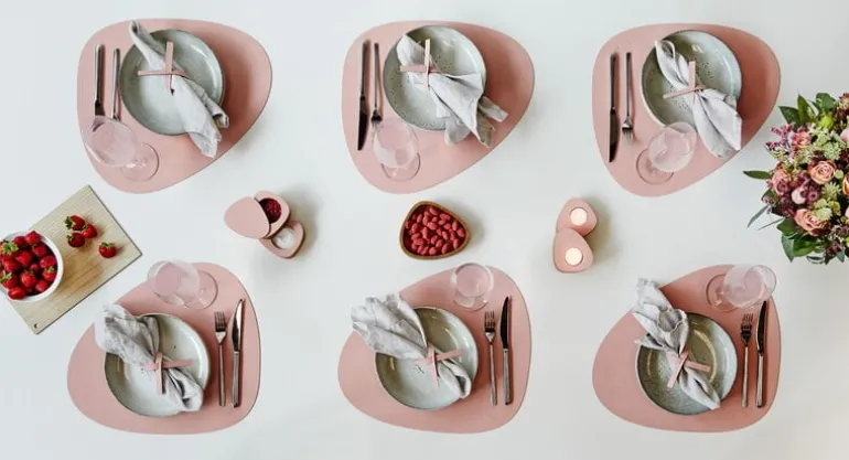 Lind DNA Curve glass mat, rose Nupo leather