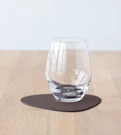 Lind DNA Curve glass mat, dark brown Nupo leather