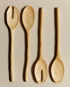 Lokal Helsinki Lehti salad servers, birch