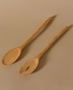 Lokal Helsinki Lehti salad servers, birch