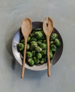 Lokal Helsinki Lehti salad servers, birch