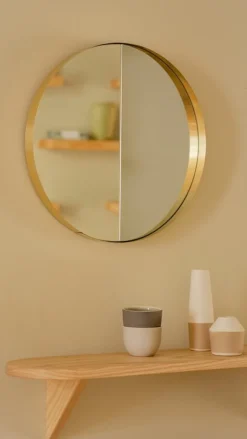 Lokal Helsinki Vino 40 mirror, brass, outward