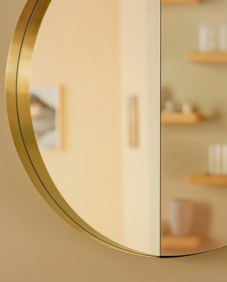 Lokal Helsinki Vino 40 mirror, brass, outward