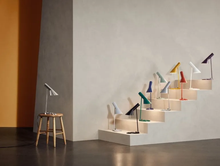 Louis Poulsen AJ Mini table lamp, polished stainless steel