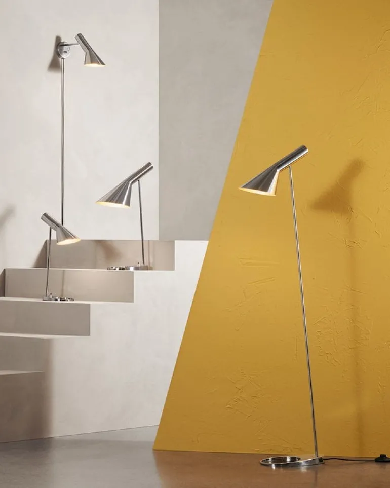 Louis Poulsen AJ table lamp, polished stainless steel