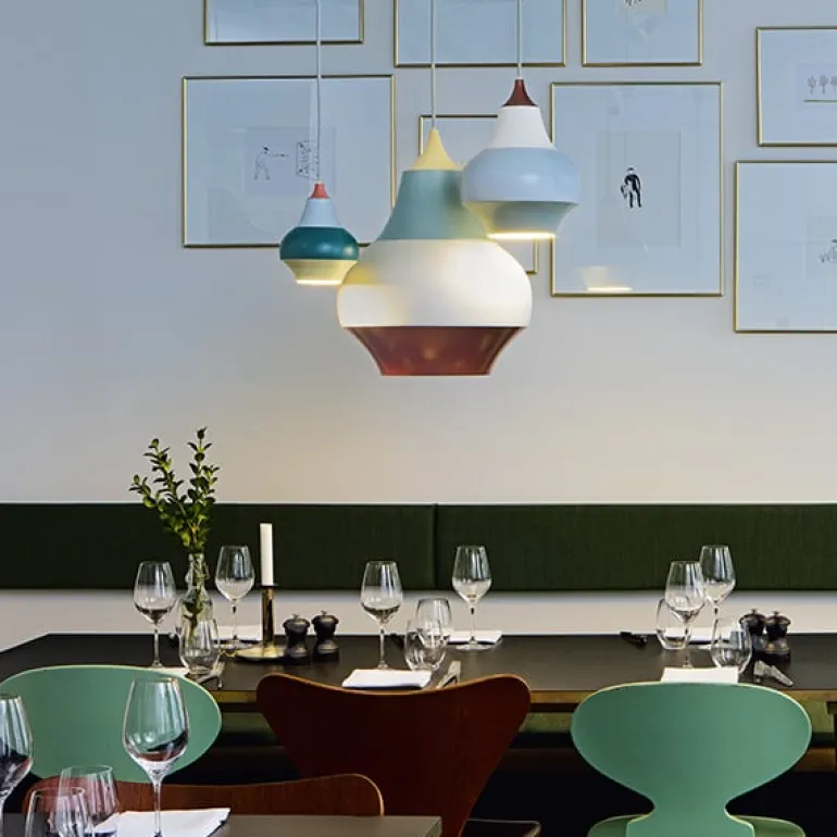 Louis Poulsen Cirque pendant, 38 cm, red top