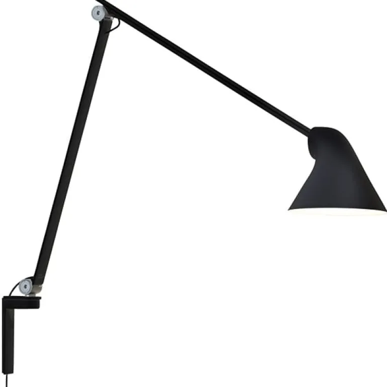 Louis Poulsen NJP wall lamp, long arm, black