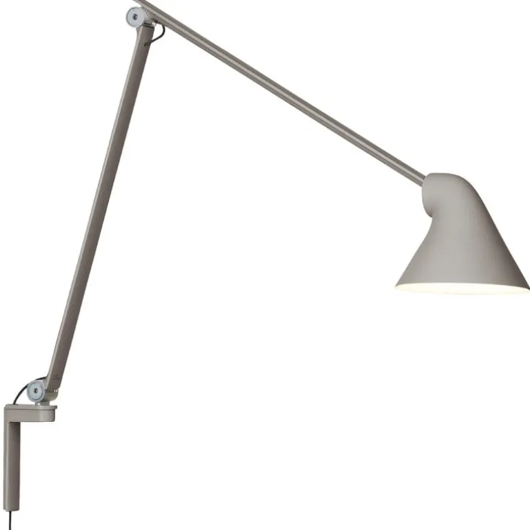 Louis Poulsen NJP wall lamp, long arm, light grey